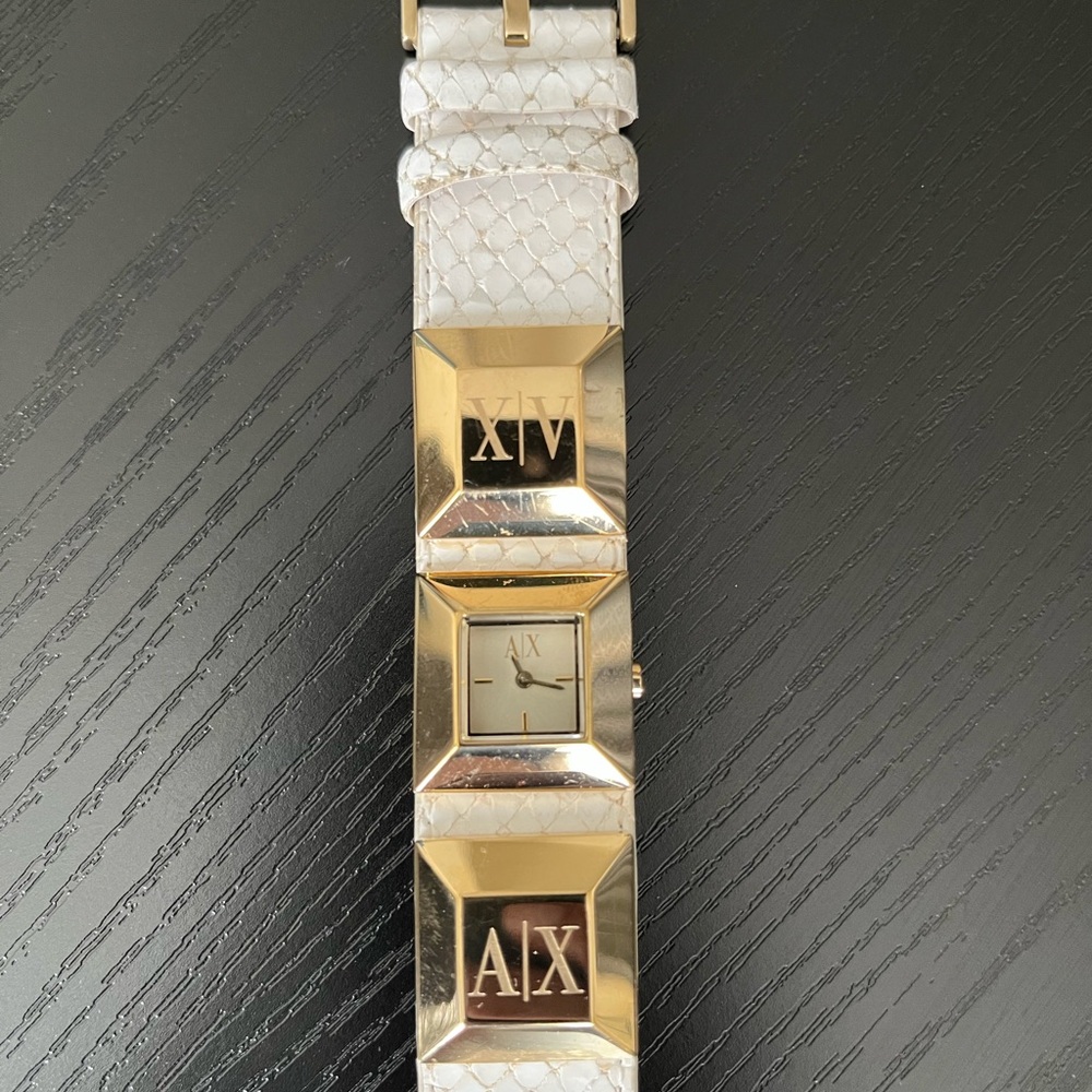 A/X Armani Exchange Gold and White Women's Watch
